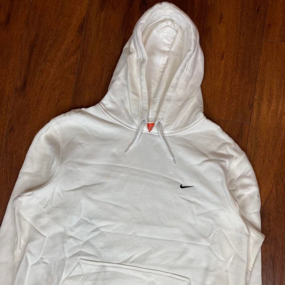 Vintage Nike White Pull-Over Hoodie Size XL